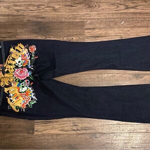 Ed hardy blue Jean flared leg pants.